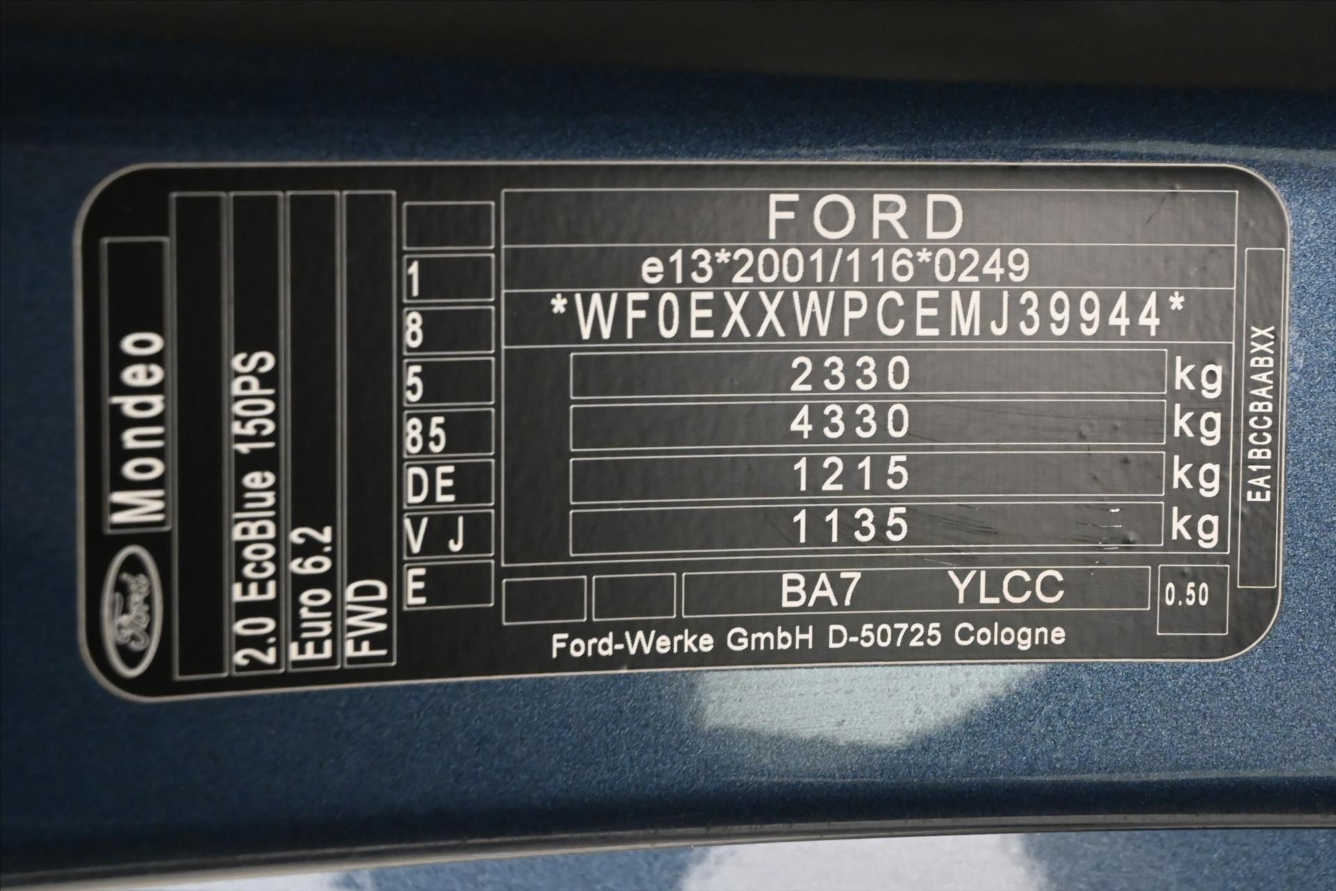 Hlavní fotografie vozu Ford Mondeo 2,0 EcoBlue 110kW AT8 Titanium Záruka až 5 let (12)